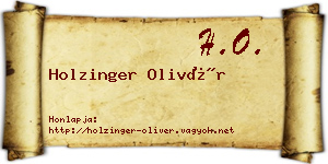 Holzinger Olivér névjegykártya